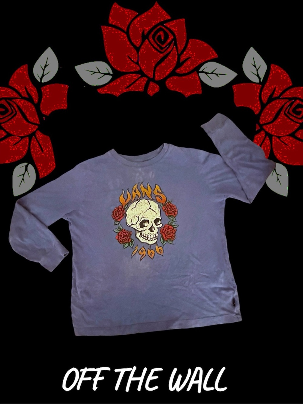 Vans Kids Purple Skull & Roses Long-Sleeve Tee